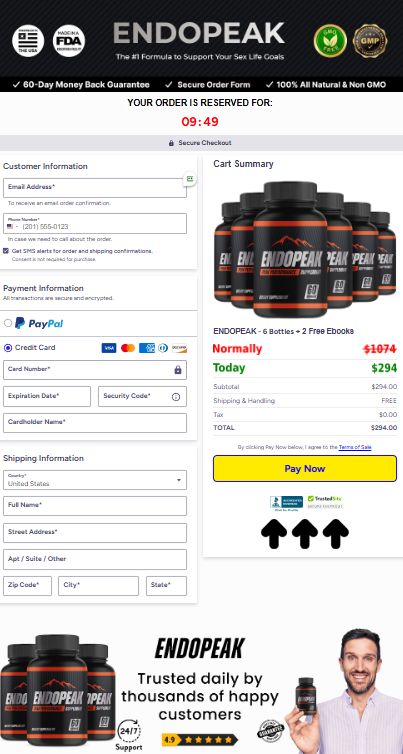 EndoPeak From The Official Website Secure Order Page